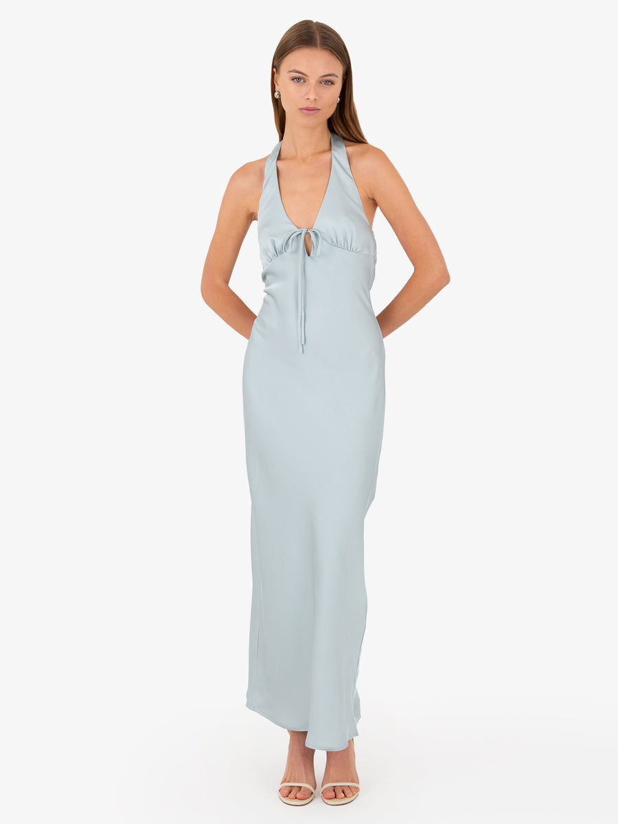 Ba&sh Joyce Satin Maxi Dress - Turquoise