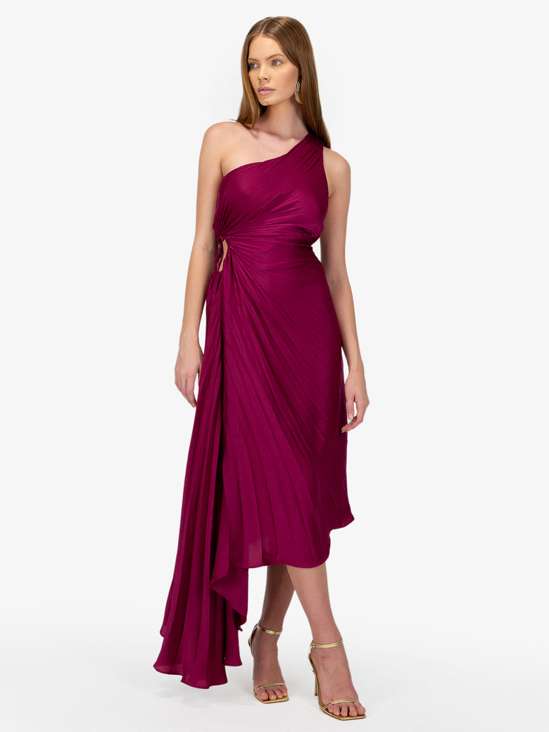 Margot Asymmetric Wildberry Dress