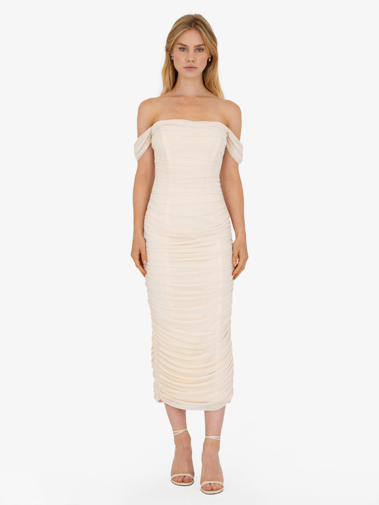 Helena Ruched Midi Dress