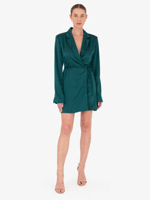  Kristen Emerald Wrap Mini Dress