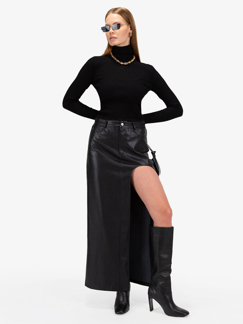 Ina Faux Leather Maxi Skirt