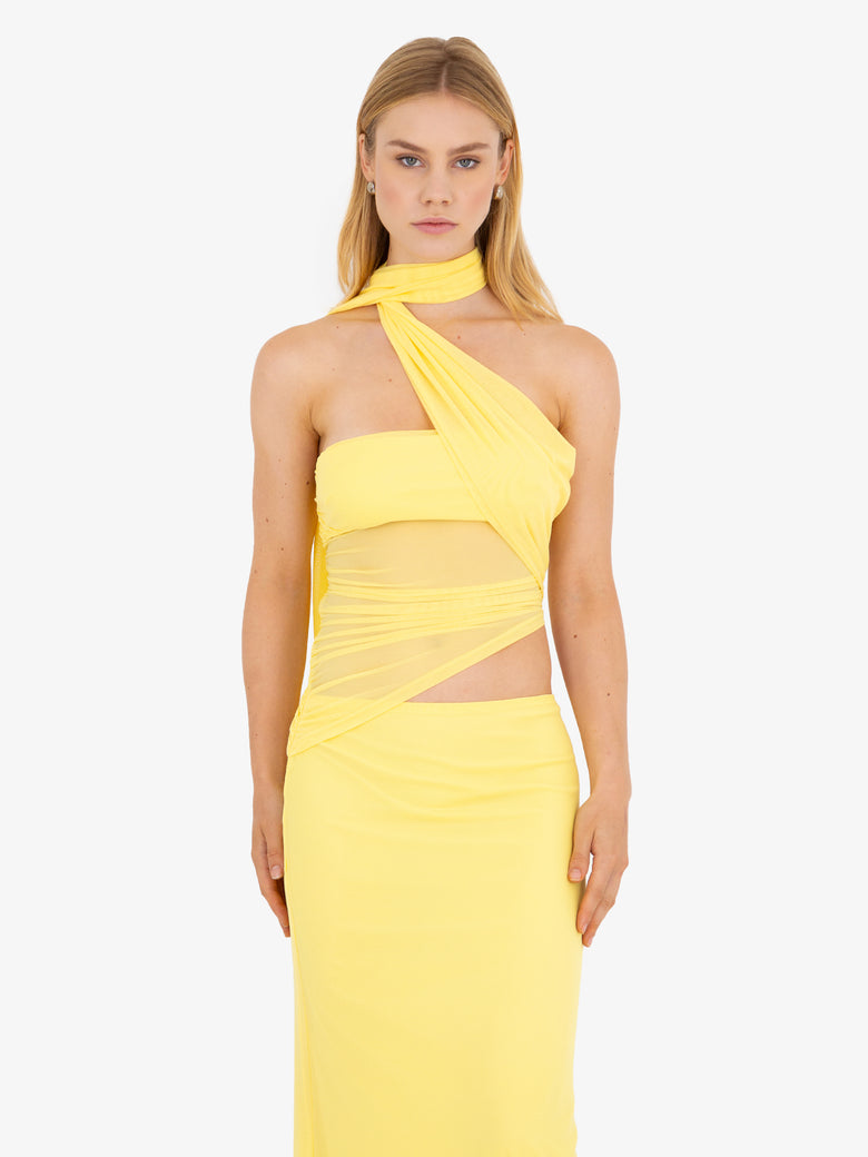 Tessa Neck Tie Yellow Dress