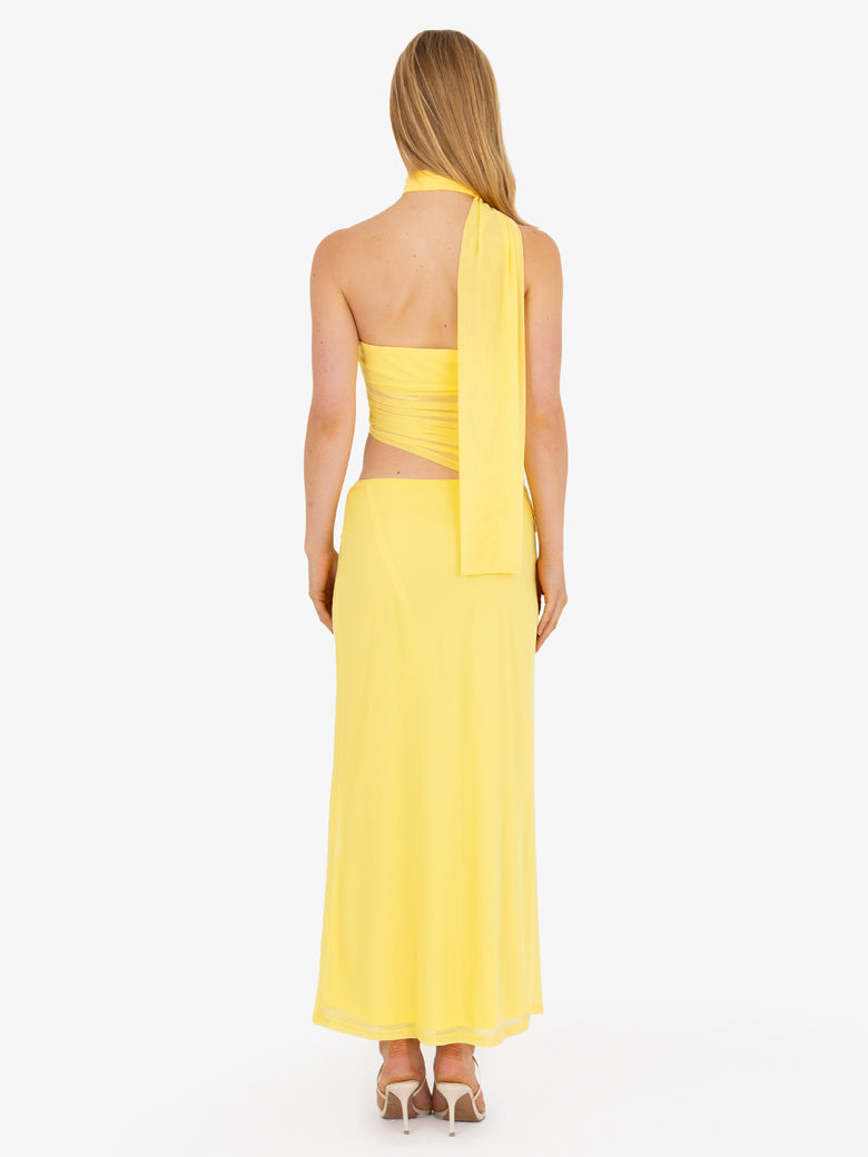 Tessa Neck Tie Yellow Dress