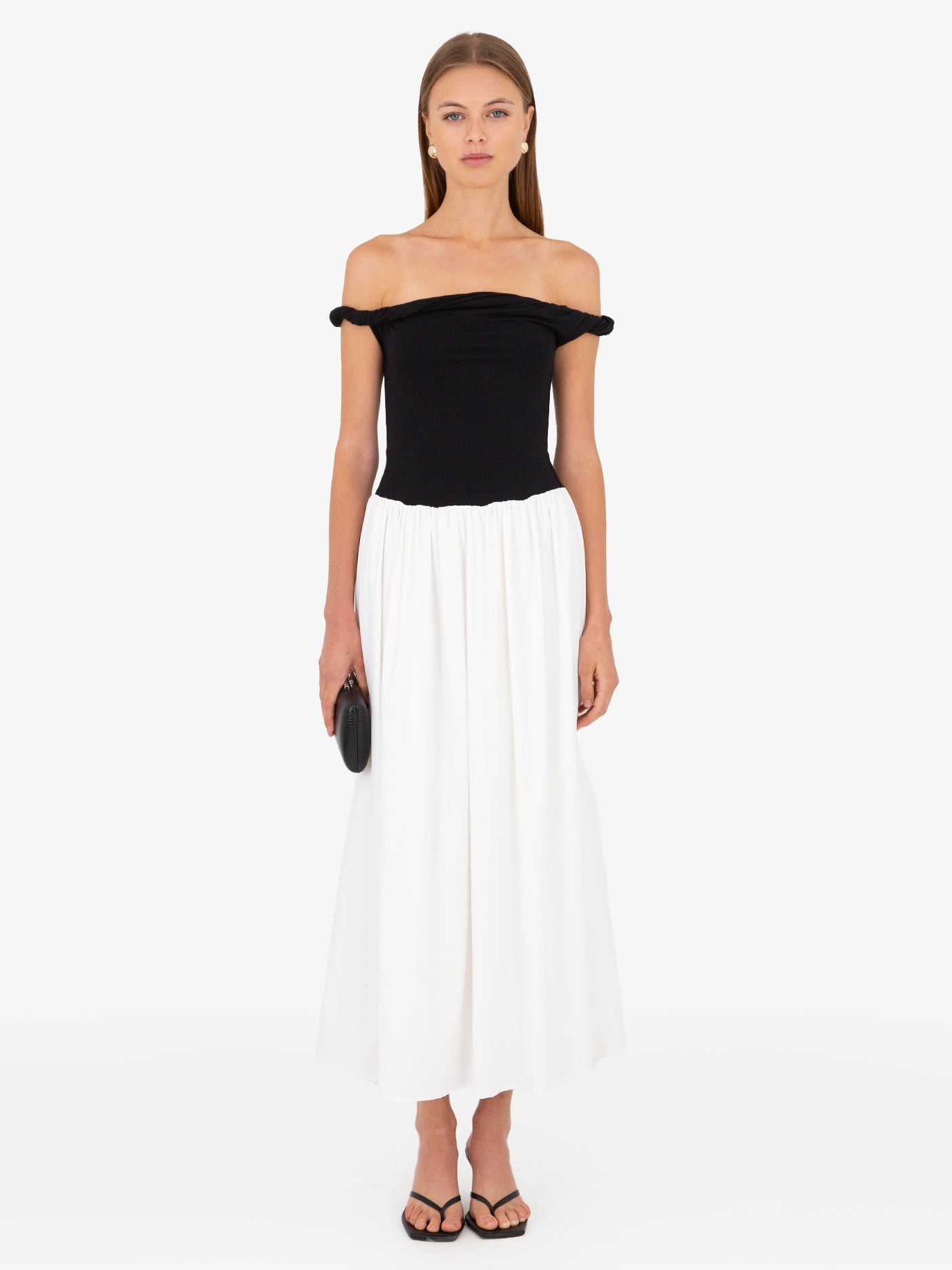 Cold-Shoulder Empire Max Dress with Slit Turquoise main image 0