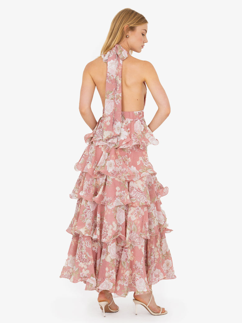 Cassie Floral Open Back Dress