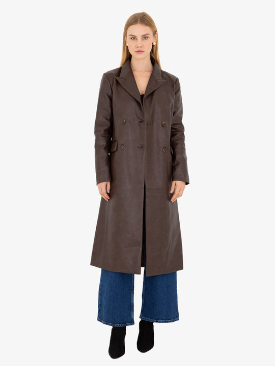 Viena Faux Leather Coat