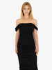 Helena Ruched Black Midi Dress