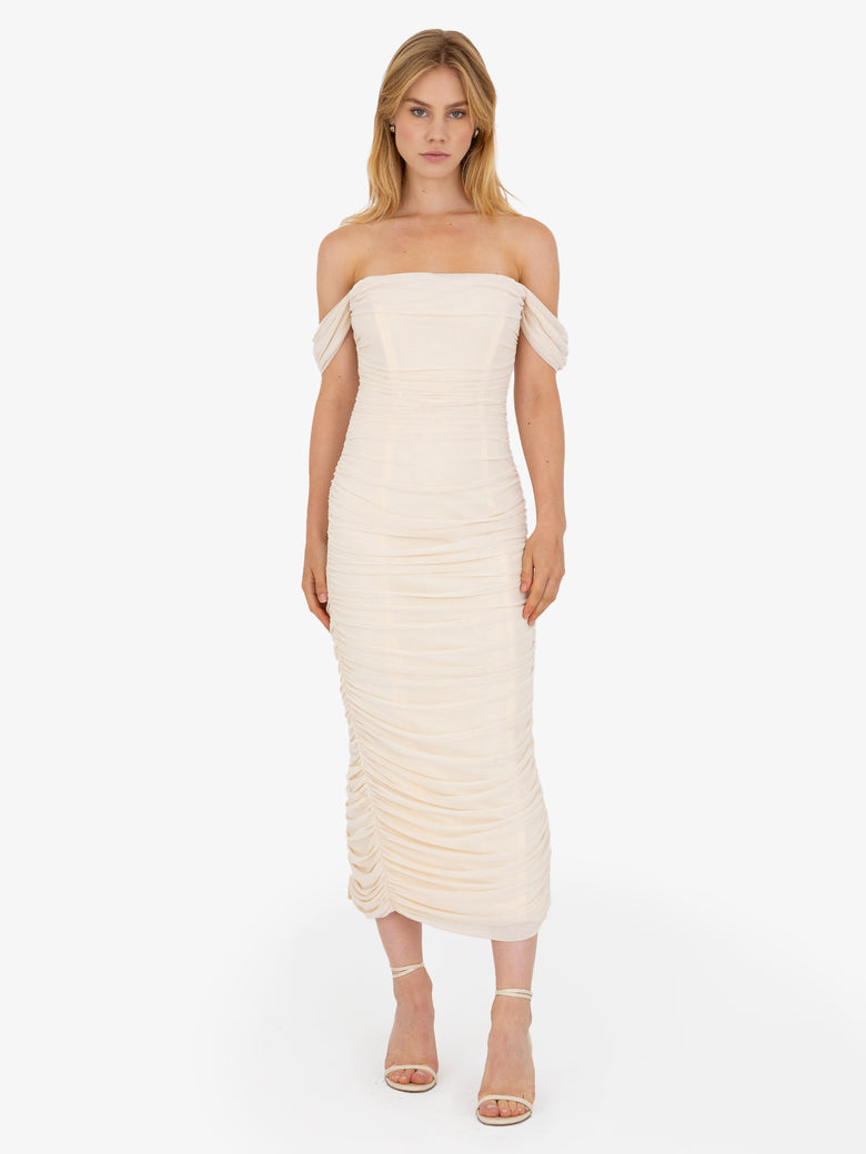 Helena Ruched Midi Dress