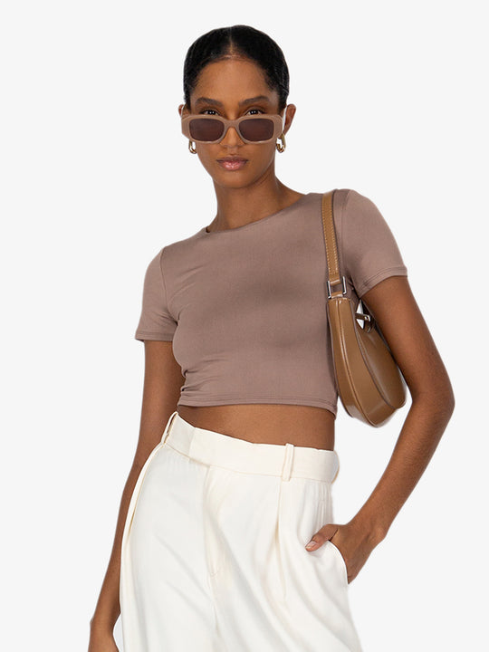 Poppy Round Neck Crop Top