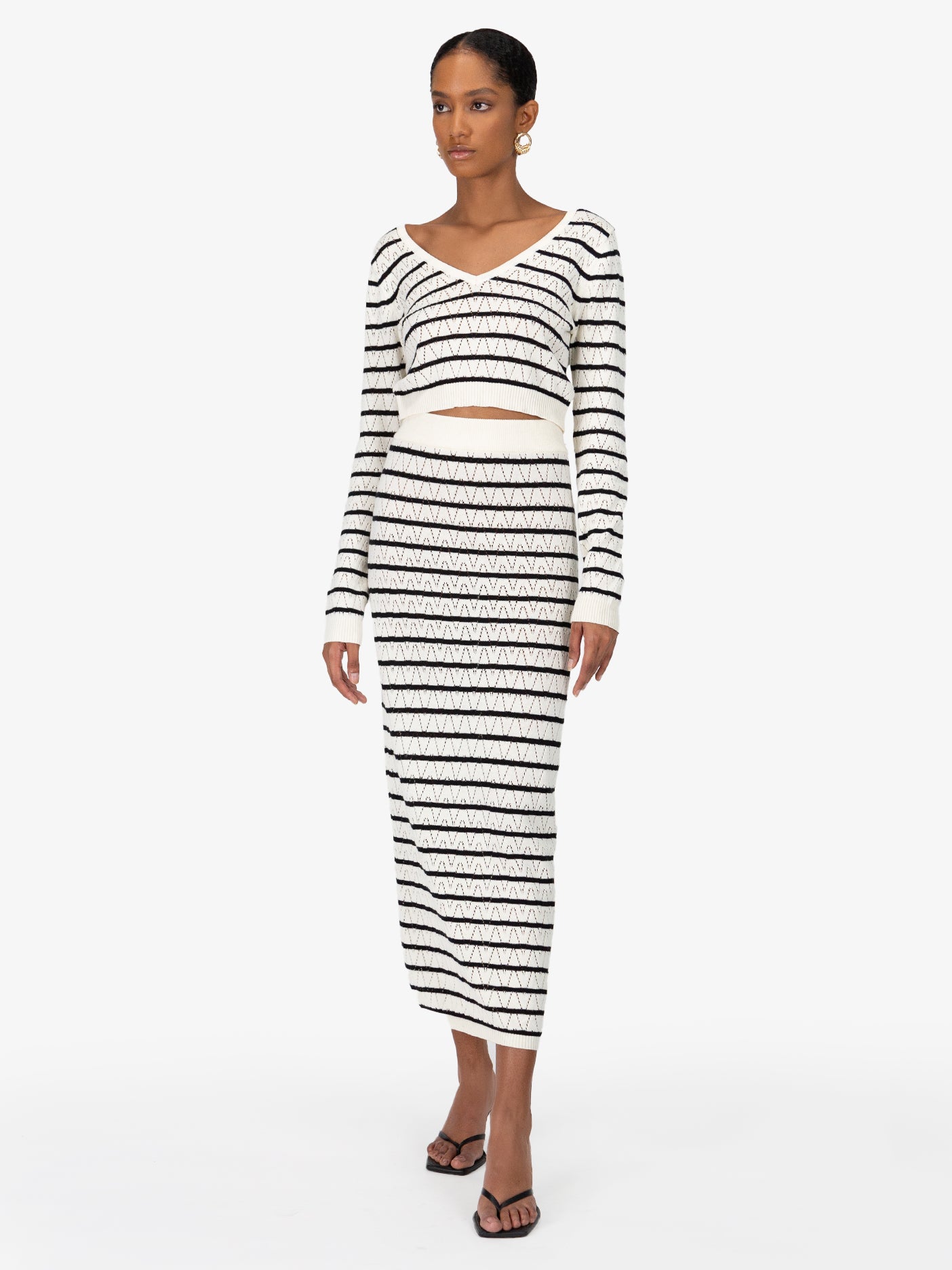 Rosalie Striped Top And Maxi Skirt Set TURQUOISE