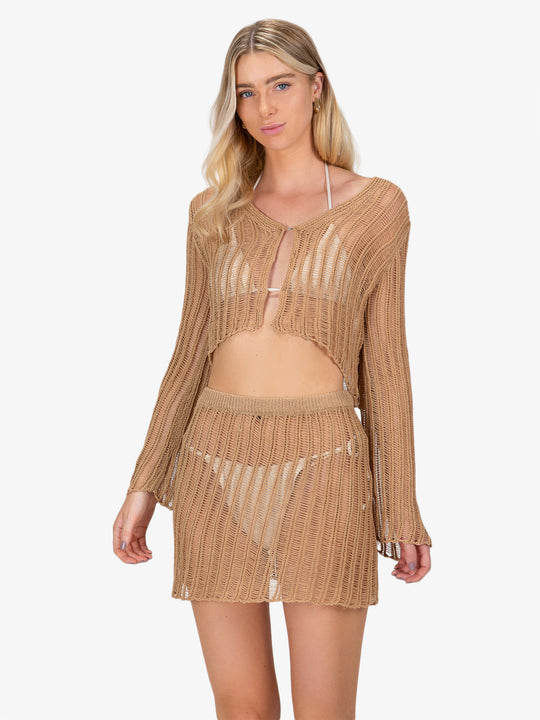 Carrie Crochet Camel Set