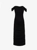 Helena Ruched Black Midi Dress