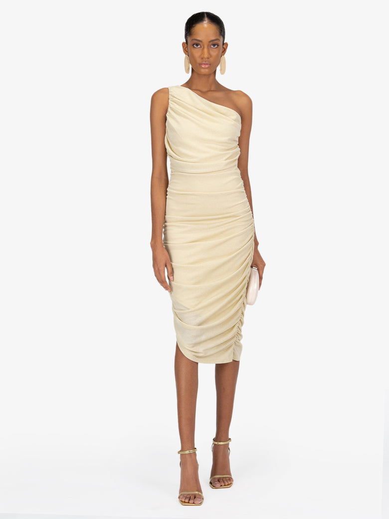 Maia Ruched Midi Dress