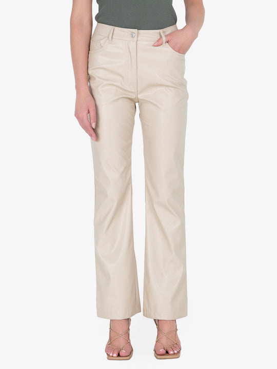Mara Bone Faux Leather Pants