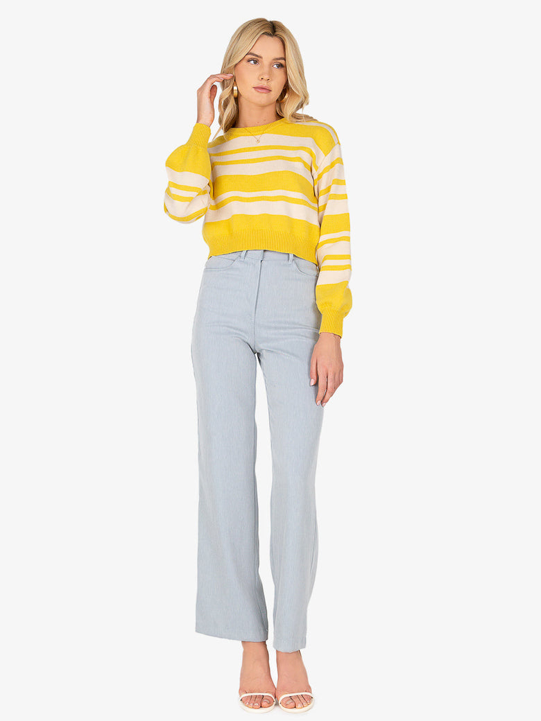 Grace Stripped Cropped Sweater