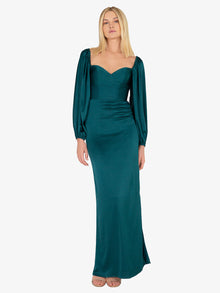  Florence Off Shoulder Emerald Gown