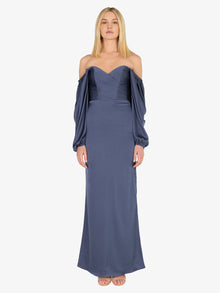 Florence Off Shoulder Blue Gown