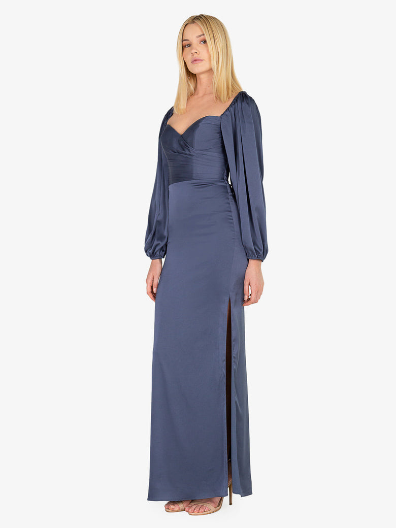 Florence Off Shoulder Blue Gown