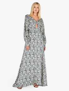  Sarah Satin Print Maxi Dress