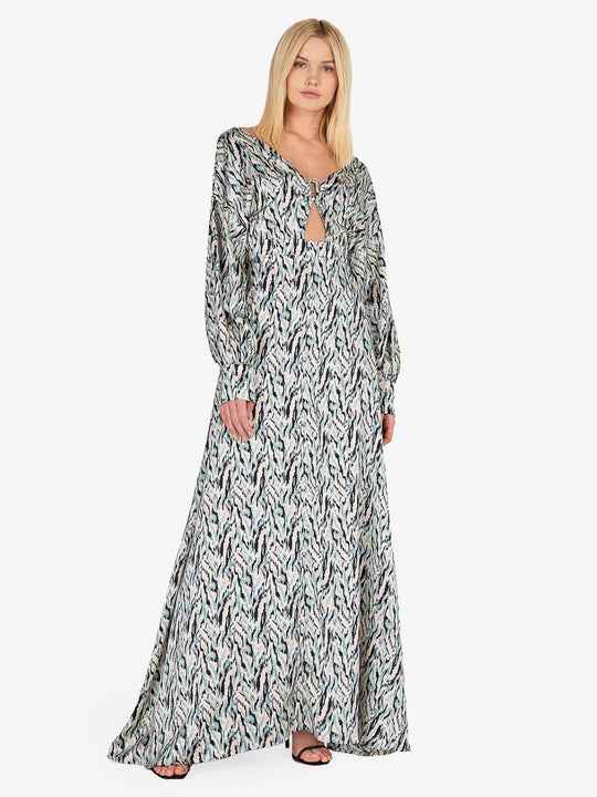 Sarah Satin Print Maxi Dress