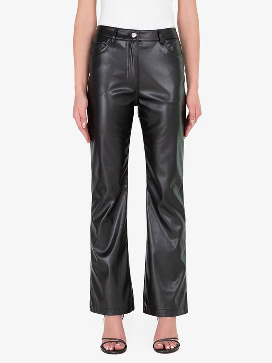 Mara Black Faux Leather Pants