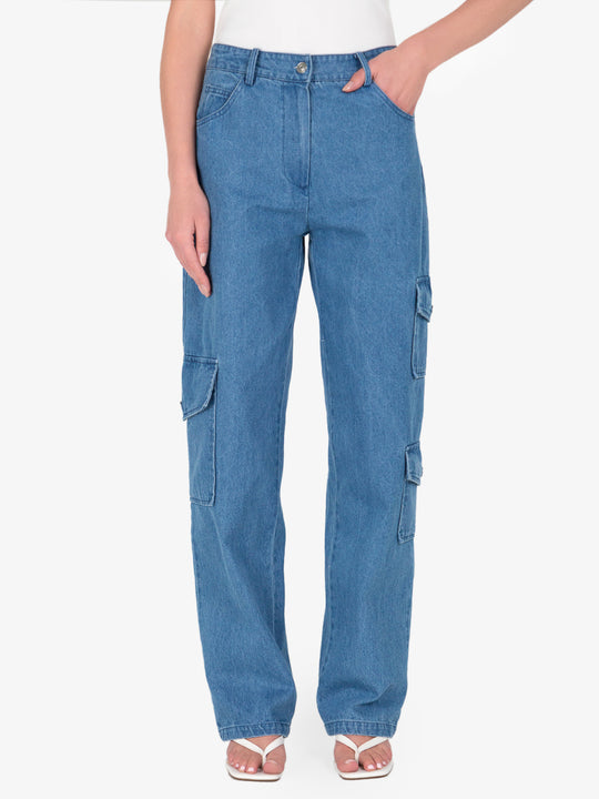 Sophia Denim Cargo Pants